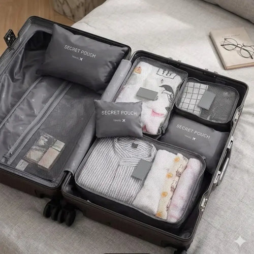 Packing Cubes for Suitcases, Travel Luggage Packing Organizers, Essential Travel Accessories with Shoe/Towel Laundry Bags, Travel Essentials 6 Pieces